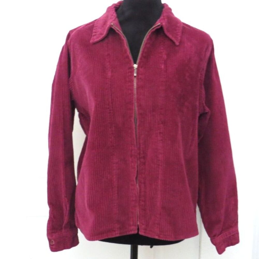 Vintage NorthCrest Women's Corduroy Jacket Burgundy small (6/8) - Picture 2 of 9